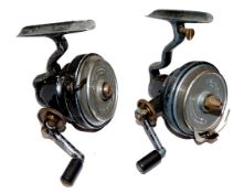 REELS: (2) Pair of Allcock Duplex threadline spinning reels, one with pigtail bail pick-up the other