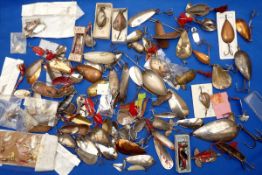 LURES: (Qty) Large assortment of early metal spoon baits incl. Allcock and Luscombe Hogback