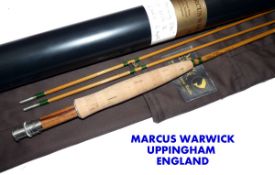 ROD: Marcus Warwick The Morning Star 7` 2 piece + correct spare tip, split cane brook fly rod, No.