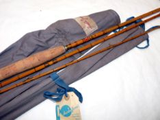 ROD: Martin James of Redditch The WMJ 10` 3 piece split cane trout fly rod, red agate butt/tip