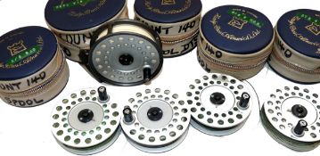 REEL & SPOOLS: (5) Hardy Viscount 140 alloy trout fly reel, constant check, brake adjuster to