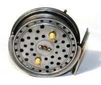 REEL: Early possible prototype Hardy Eureka alloy casting reel, 3.5" diameter, narrow drum, face