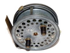 REEL: Hardy The Super Silex 4" alloy drum casting reel, twin black handles, button spool release,