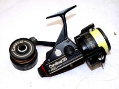 REEL & SPOOL: (2) Abu Sweden Cardinal 55 rear drag spinning reel in fine condition, foot stamp