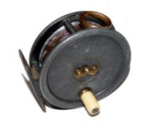 REEL: Dingley 3" alloy dry fly reel, white handle, heavy duty drum telephone latch, copper O ring