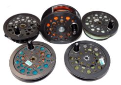 REEL & SPOOLS: (5) JW Young for Shakespeare 4.25" alloy salmon fly reel, fine condition, smooth