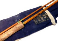 ROD: Hardy Glen Loy Neocane 9`6" 2 piece trout fly rod, No. A/A, light straw cane, green whipped low