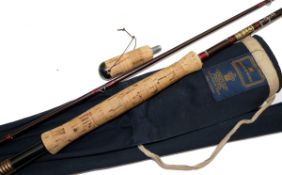 ROD: Hardy Graphite Deluxe 10` 2 piece trout fly rod, burgundy blank, line rate 7/8, burgundy