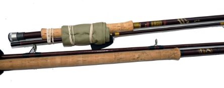 RODS: (2) Bruce & Walker 11` 2 pce carp rod, brown glass fibre, Fuji lined guides, spigot ferrule,