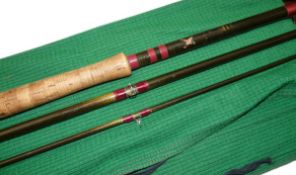 ROD: Bruce & Walker 15` 3 pce carbon salmon fly rod, line 10, burgundy whipped guides, spigot