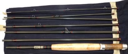 ROD: Hardy Graphite Smuggler 9` 8 piece carbon travel fly rod, grey blank, guides whipped black