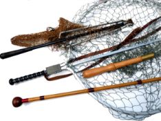 ACCESSORIES: (4) Farlow`s Gye alloy sliding landing net, 24" hoop with 48" square shaft, knotless