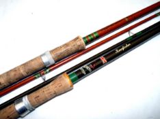 RODS: (2) Davenport & Fordham The Fosters Carp Rod, 10` 2 pce hollow glass, bronze ferrule, green