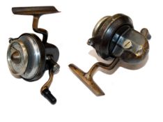 REEL: The Illingworth No.3 casting reel fitted with fully enclosed drum casing, pigtail line pick