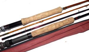 RODS: (2) Cummins of Bishop Auckland the Snipe, 8` 2 pce split cane fly rod in good condition, green