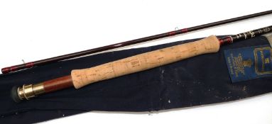 ROD: Hardy Deluxe Classic Graphite fly rod, 10`6" piece, burgundy blank whipped burgundy tipped red,