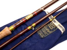 ROD: Hardy The Salmon Fly Rod 12`6" 3 piece brown fibalite, line rate 9, low bridge guides whipped