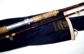 ROD: Hardy Fibalite Spinning No1 rod, 10` 2 pce, brown glass, whipped olive, spigot ferrule, cork