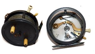 REEL: Rare Allcock The Atholl by Dingley 4" alloy Silex style casting reel, twin white handles,