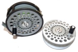 REEL & SPOOL: (2) Hardy St. Aidan alloy lightweight salmon fly reel, 3.75" diameter, U shaped