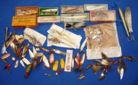 LURES: (Qty) Collection of varied European and USA based metal baits and plugs, examples from