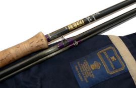 ROD: Hardy Favourite Graphite Salmon Fly Rod, 12`6" 3 piece, purple whipped low bridge guides,