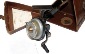 REEL: Illingworth No.3 casting reel 1913 Patent, silver spool rim, face plate drag adjuster,