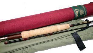 ROD: Orvis Trident PM10 8`4" 2 piece graphite trout fly rod, line rate 4, burgundy whipped snake