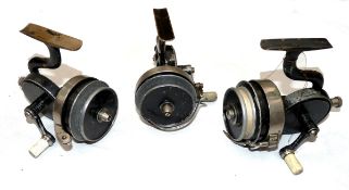 REELS: (3) Collection of 3 Foster`s pattern Excelise early spinning reels, 3 model variants