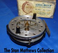 REEL: Allcock Aerial Match 1939 Model 9053 Centrepin reel, 4" diameter narrow drum, lacquered finish