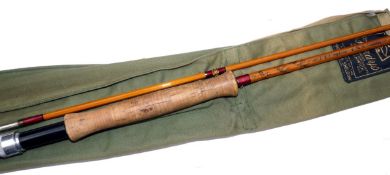 ROD: Hardy The Perfection Palakona 9`6" 2 piece split cane trout fly rod, post numbered with no