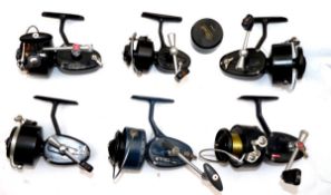 REELS: (6) Collection of 6 Mitchell fixed spool reels, a Garcia Mitchell Match, dark blue, auto bail