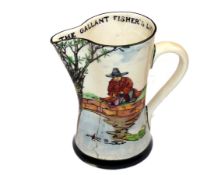 CERAMICS: Royal Doulton The Gallant Fisher`s series 5" jug, with single angler on wall, inner lip