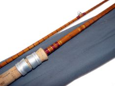 ROD: Fine Oliver`s of Knebworth 11` 2 piece hand built split cane Avon rod, in as new condition,