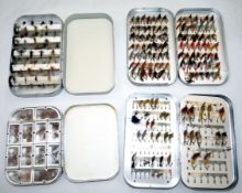 FLY BOXES: (4) Collection of 4 Wheatley alloy pocket fly boxes inc. an Old Captain model with