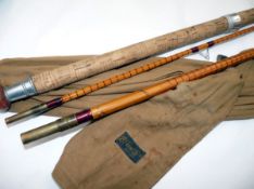 ROD: B James Kennet Perfection 11`3" 2 piece split cane river rod in fine condition, red agate