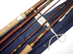 RODS: (2) Bruce & Walker Flyer 13L Match Rod, 13` 3 piece brown hollow glass, green whipped high