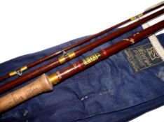 ROD: Hardy Salmon Fly 12`6" brown fibalite salmon fly rod, line 9, guides whipped olive green tipped