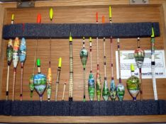 FLOATS: Collection of 33 coarse fishing floats inc. 18 handmade specialist floats by BJ Float