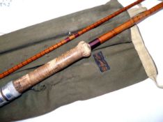 ROD: B James & Son Ealing London, Richard Walker Mk1V Avon 10` 2 piece split cane rod, red agate