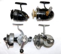 REELS: (4) Collection of 4 unusual fixed spool reels, a Velox torpedo style half bail spinning reel,