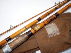 ROD: Lee of Redditch The Superlite 11` 3 piece Spanish reed float rod, whole cane butt/middle, split