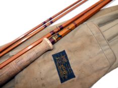 ROD: Sharpe`s "The Aberdeen" 12` 3 piece + correct spare tip salmon fly rod, in as new condition,