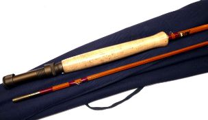 ROD: Fine Sharpe`s The Scottie 9` 2 piece impregnated cane trout fly rod, in as new condition,