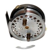 REEL: Hardy The Super Silex 3.75" alloy drum casting reel, damaged spool rim (part accompanies