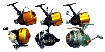 REELS: (6) Collection of 6 early spinning reels incl. a George Ball Free-flow spinning reel with