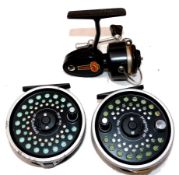 REELS: (3) Mitchell Prince 308 spinning reel with red/gold foil logo to reverse, spring fold handle,