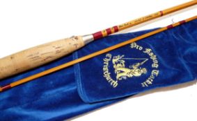 ROD: Woody`s of Wembley hand built on Hardy Palakona Cane 7`6" 2 piece split cane trout fly rod in