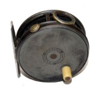 REEL: Scarce Hardy Perfect 3 1/8" alloy trout fly reel Mk 1, 1917 check, good smoke agate line