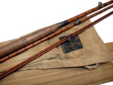 ROD: Hardy "The No.2 AHE Wood Rod" 12` 3 piece + correct spare tip Palakona salmon fly rod, No.